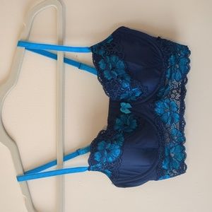 Adore Me Lacy Blue Underwire Bra 34D